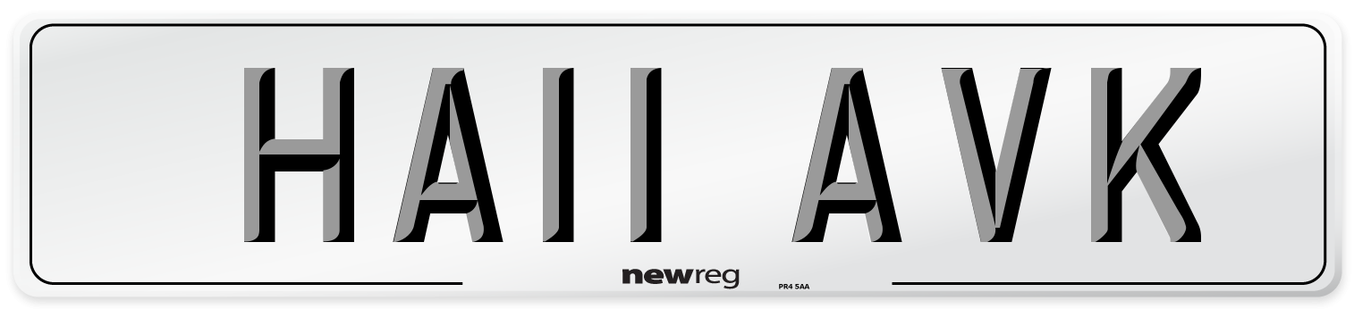 HA11 AVK Number Plate from New Reg